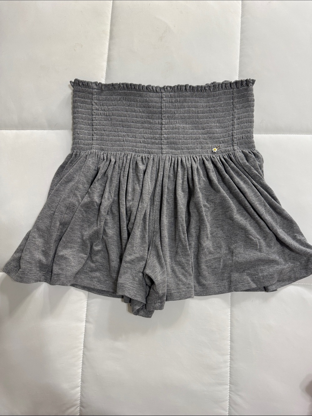 NATURAL LIFE Gray Smocked Waist Skort Shorts